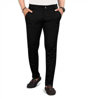 youmeCreation Regular Fit Men Black Trousers