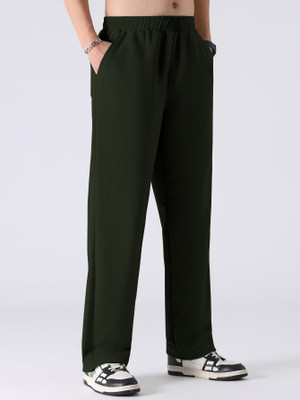 Leriya Fashion Regular Fit Men Green Trousers