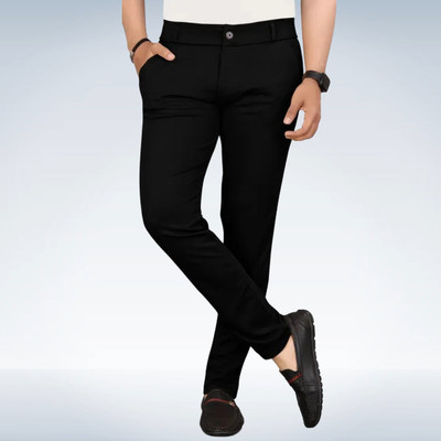 PALCLOTHES Slim Fit Men Black Trousers