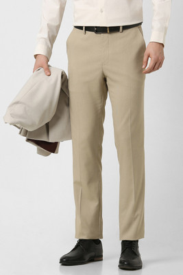 PETER ENGLAND Slim Fit Men Beige Trousers