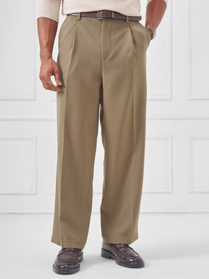 HIGHLANDER Loose Fit Men Beige Trousers