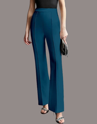HouseOfCommon Regular Fit Women Blue Trousers