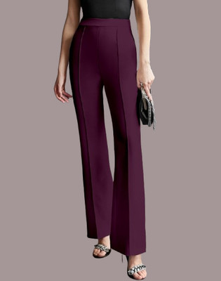HouseOfCommon Regular Fit Women Purple Trousers