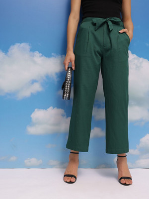 CORSICA Relaxed Women Green Trousers