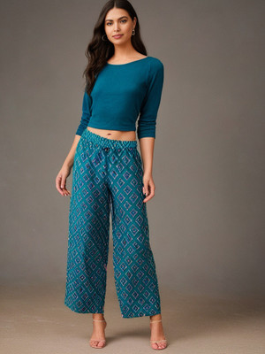 easyUgo Relaxed Women Dark Green Trousers