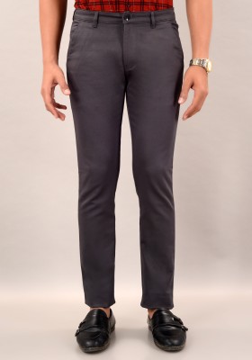 VILLAIN Slim Fit Men Grey Trousers