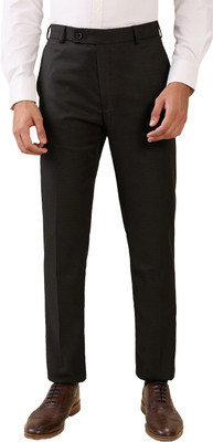 PARK AVENUE Slim Fit Men Black Trousers