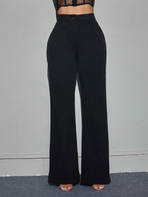METRONAUT Relaxed Women Black Trousers