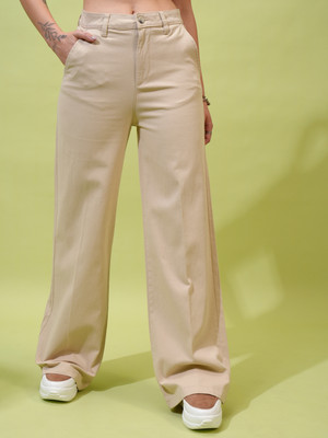Tokyo Talkies Straight Fit Women Grey Trousers