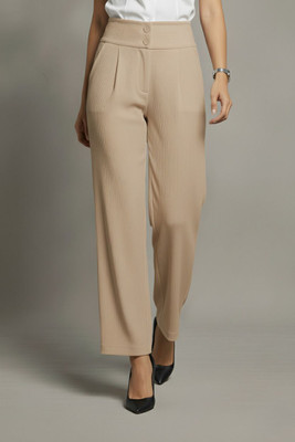 NEXSUS APPARELS Straight Fit Women Beige Trousers