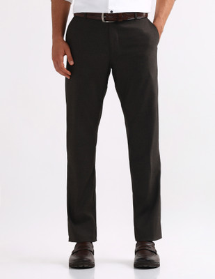 ARROW Regular Fit Men Brown Trousers