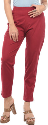 TRUELADY Regular Fit Women Maroon Trousers
