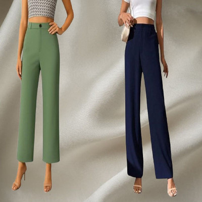 KARIMA INETERNATIONAL Regular Fit Women Maroon, Black Trousers