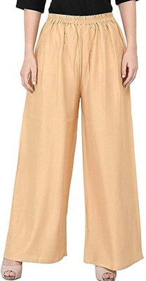 UM CREATIONS Flared Women Beige Trousers