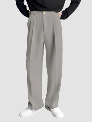 FTX Relaxed, Loose Fit Men Silver Trousers