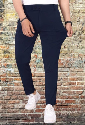 CIVIRASTTYLE Slim Fit Men Blue Trousers