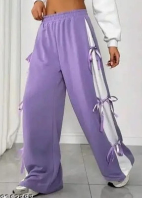 Trouserss Loose Fit Women Purple Trousers