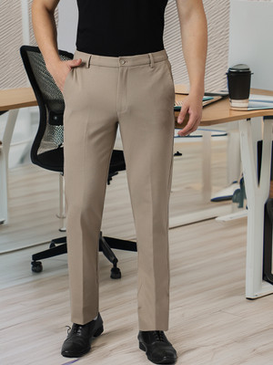 SUBTRACT Slim Fit Men Beige Trousers