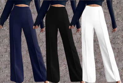 Parona Regular Fit Women Blue, Black, White Trousers