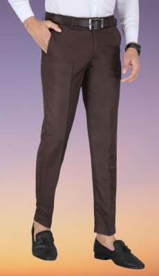 Kurus Slim Fit Men Brown Trousers