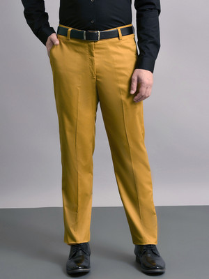 fineblu Regular Fit Men Yellow Trousers