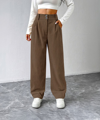 Rajovati Loose Fit Women Brown Trousers