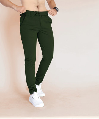 BELPATRA Regular Fit Men Dark Green Trousers