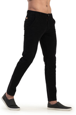 BELANO Slim Fit Men Black Trousers