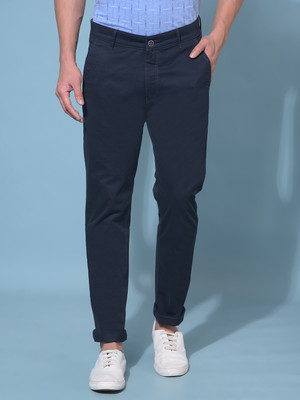 CRIMSOUNE CLUB Slim Fit Men Dark Blue Trousers