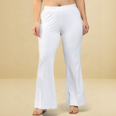 Anitafashion Comfort Fit, Regular Fit Women White Trousers
