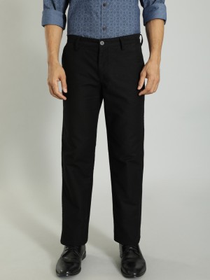 INDIAN TERRAIN Regular Fit Men Black Trousers