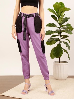 STREET9 Regular Fit Women Purple Trousers