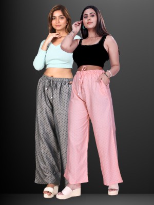 4K FASHION Relaxed Women Black, Orange Trousers