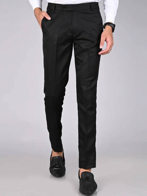 The DS Regular Fit Men Black Trousers