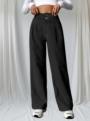 Aarya Fashion Regular Fit Women Black Trousers