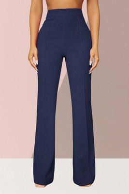 AKOTTY Comfort Fit, Regular Fit Women Dark Blue Trousers