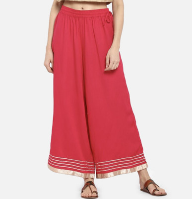 Moda Rapido Flared Women Pink Trousers