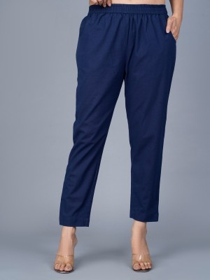 SAAV Slim Fit Women Dark Blue Trousers