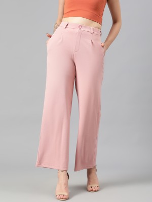 Themania Regular Fit Women Pink Trousers