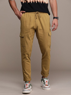 WROGN Slim Fit Men Khaki Trousers