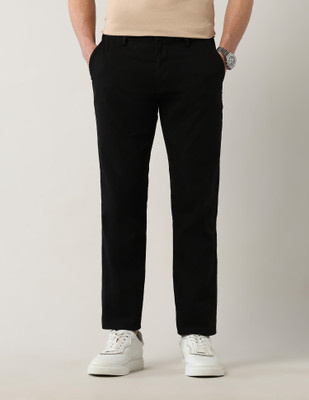 Arrow Sport Slim Fit Men Black Trousers