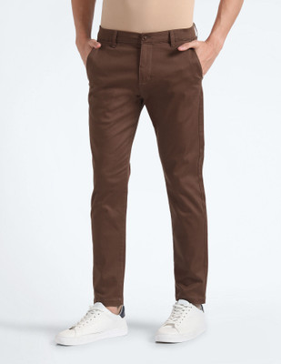 FLYING MACHINE Relaxed Men Brown Trousers