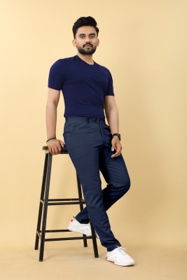 TEJANI FASHION Slim Fit Men Dark Blue Trousers