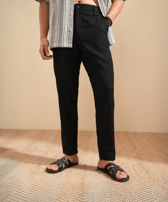 HIGHLANDER Slim Fit Men Black Trousers