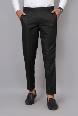 WEAROBICS Regular Fit Men Black Trousers