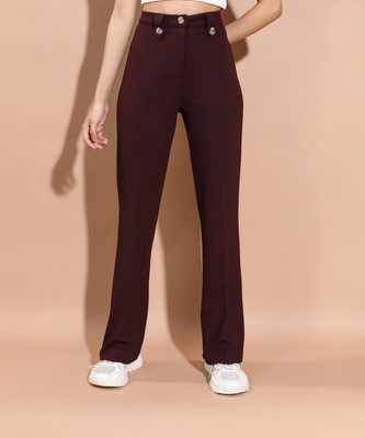 Tokyo Talkies Regular Fit Women Brown Trousers