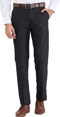 PARK AVENUE Regular Fit Men Black Trousers