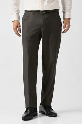 VAN HEUSEN Regular Fit Men Brown Trousers
