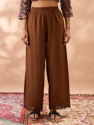 Globus Straight Fit Women Brown Trousers