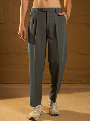 DENNISON Loose Fit Men Grey Trousers